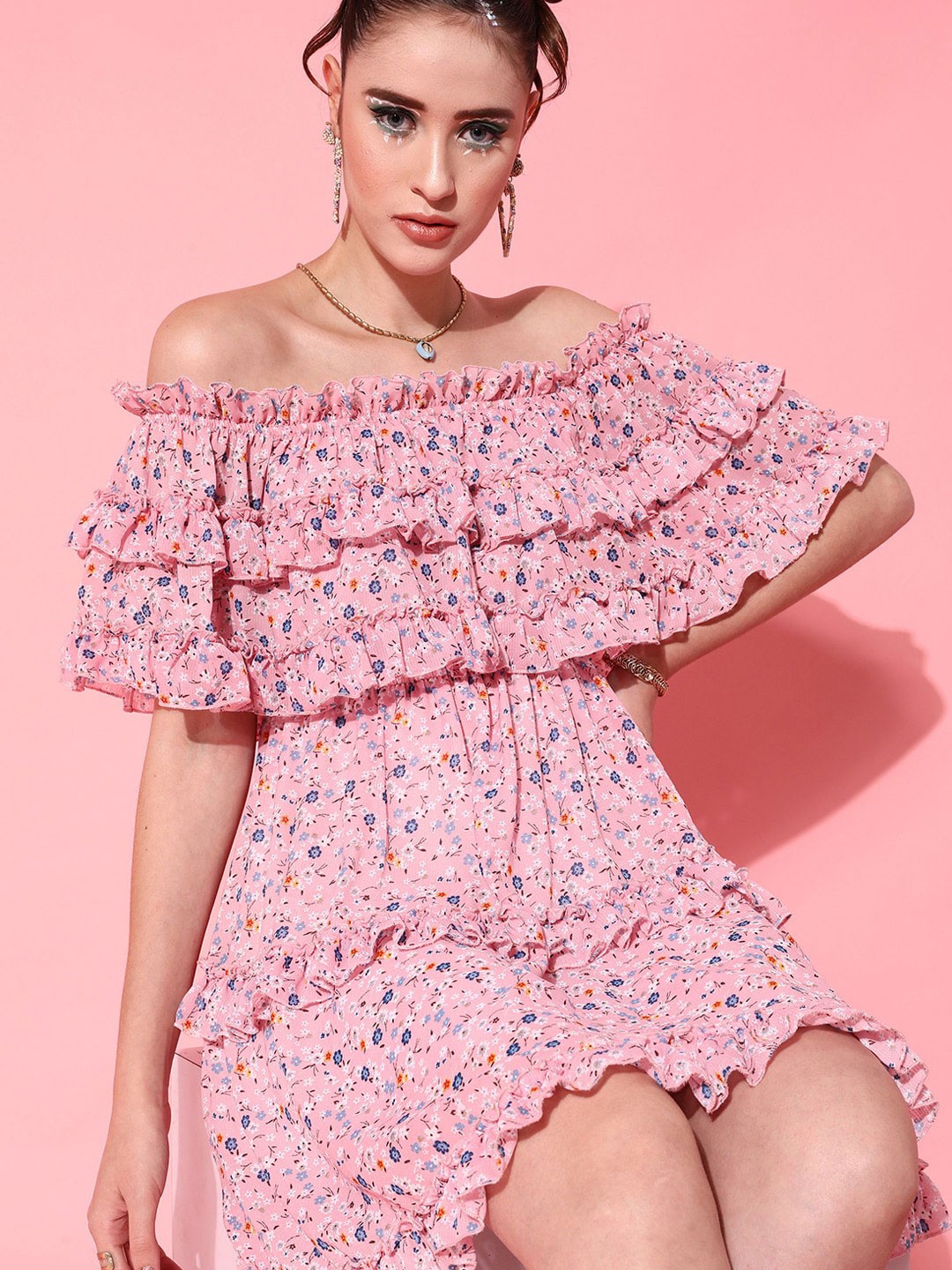 

STREET 9 Women Pretty Pink Floral Dress