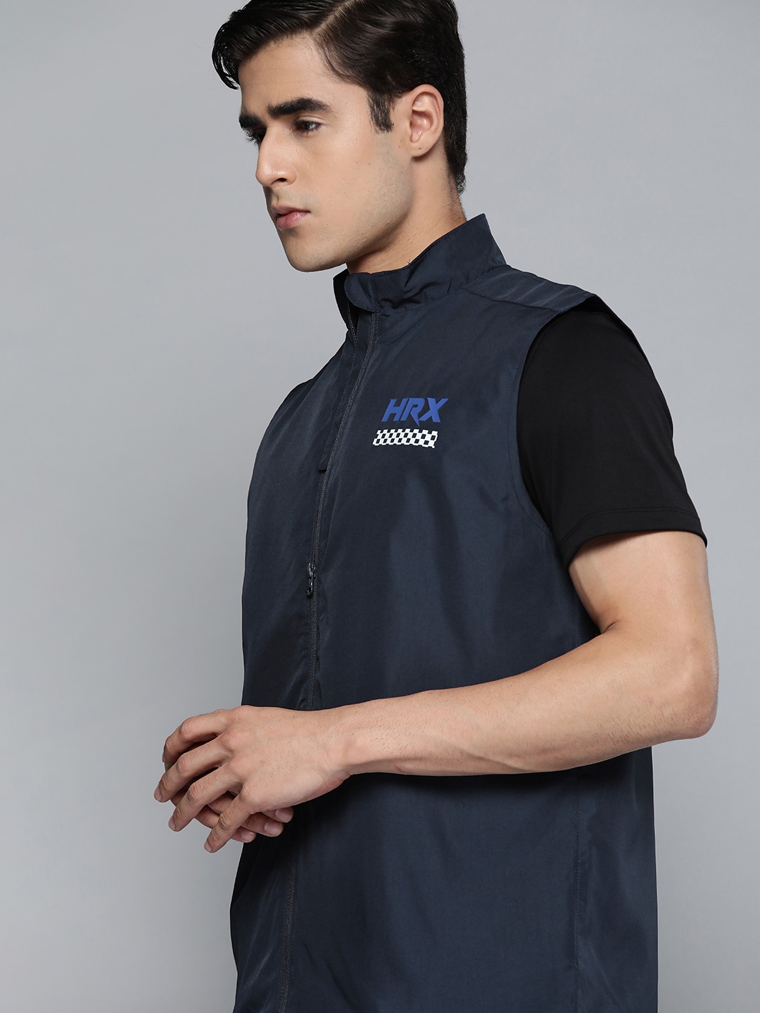 

HRX by Hrithik Roshan Men Navy Blue Sporty Jacket