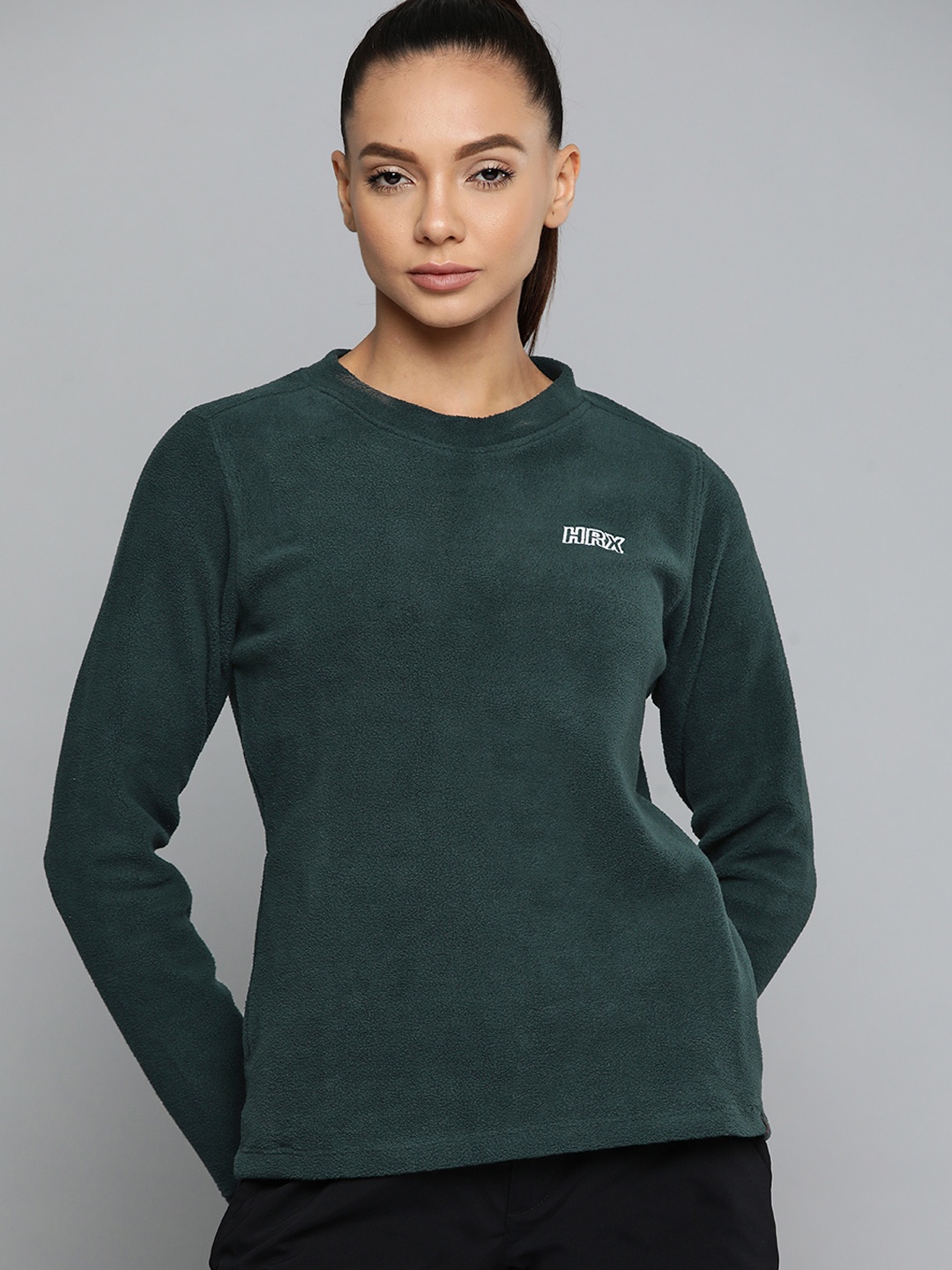 

HRX by Hrithik Roshan Women Green Rapid Dry technology Sweatshirt