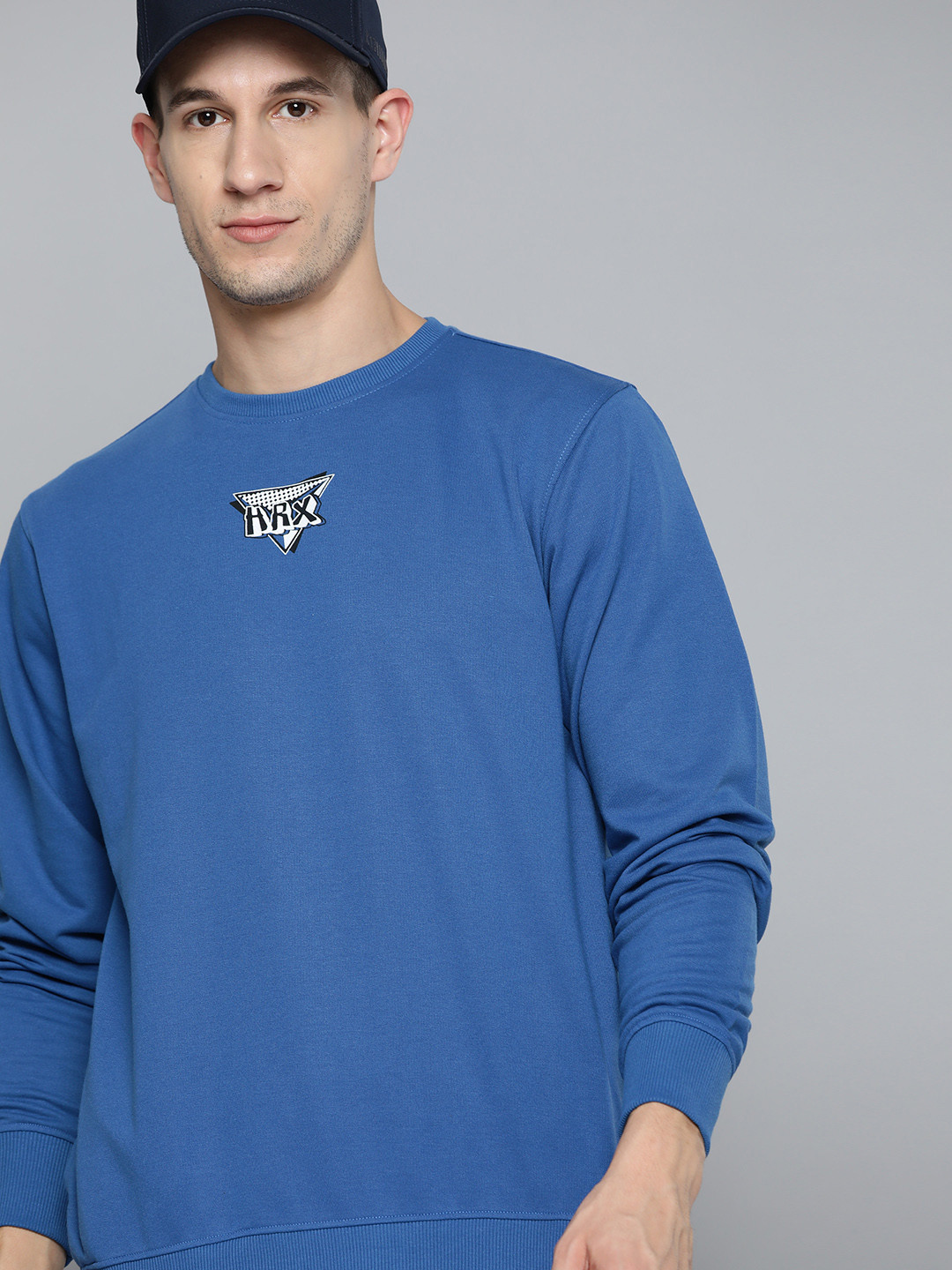 

HRX by Hrithik Roshan Men Blue Printed Sweatshirt