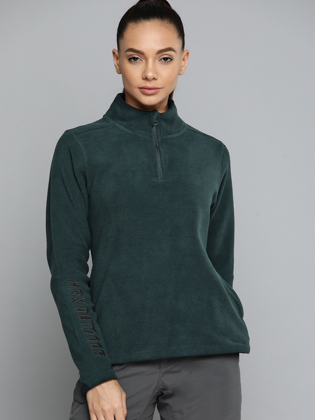 

HRX by Hrithik Roshan Women Green Sweatshirt