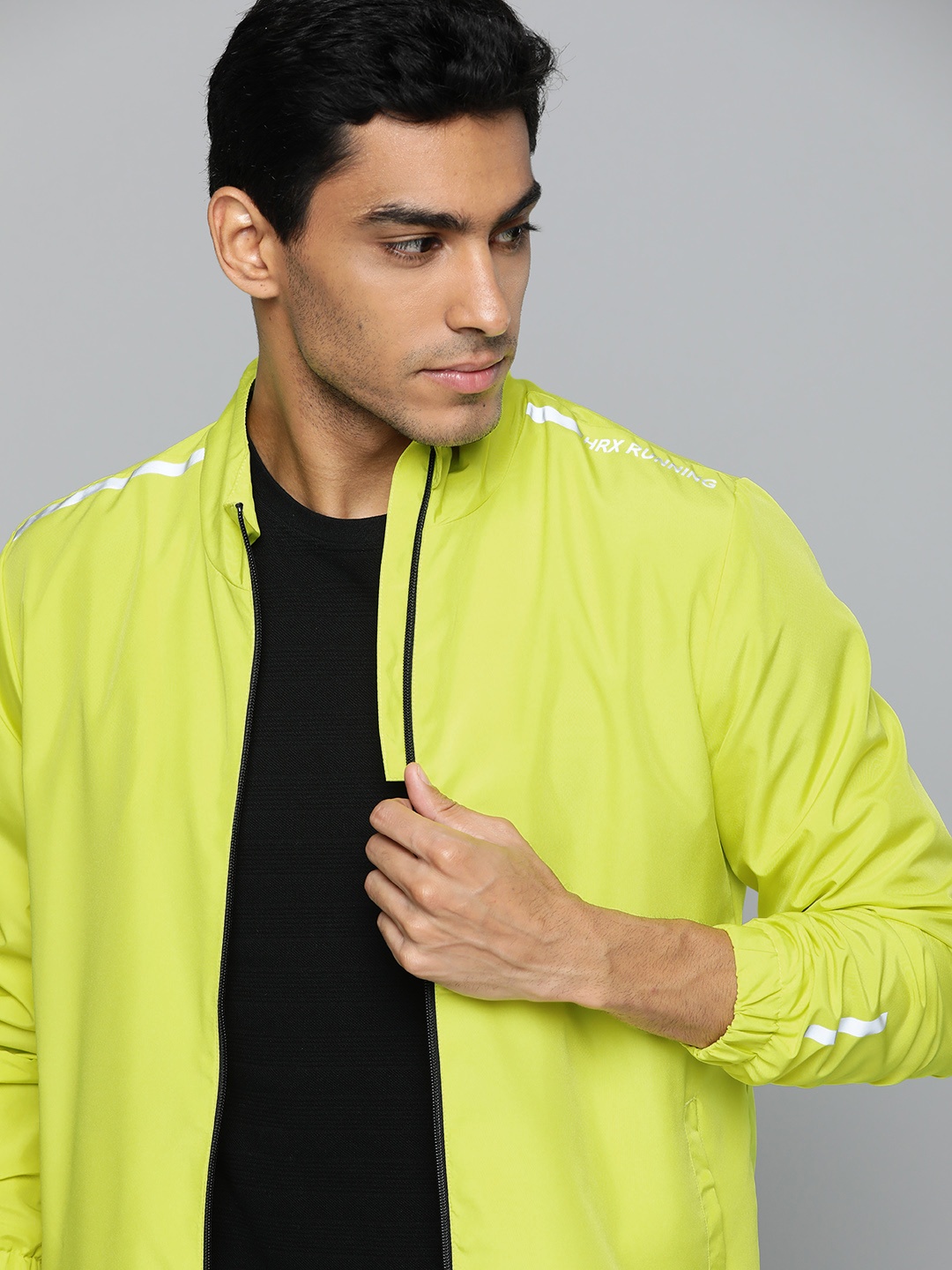 

HRX by Hrithik Roshan Men Fluorescent Green Running Rapid Dry Bomber Jacket