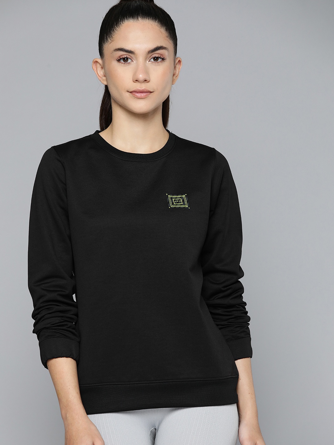 

HRX by Hrithik Roshan Women Black Sweatshirt