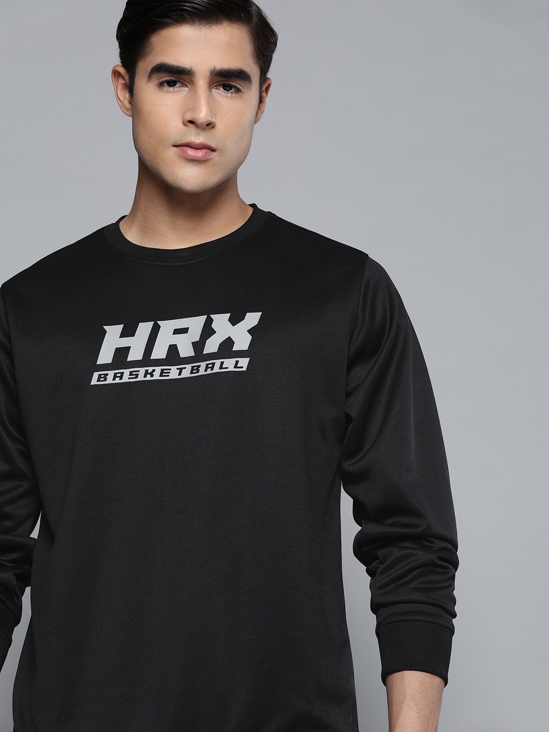 

HRX by Hrithik Roshan Men Black Printed Sweatshirt