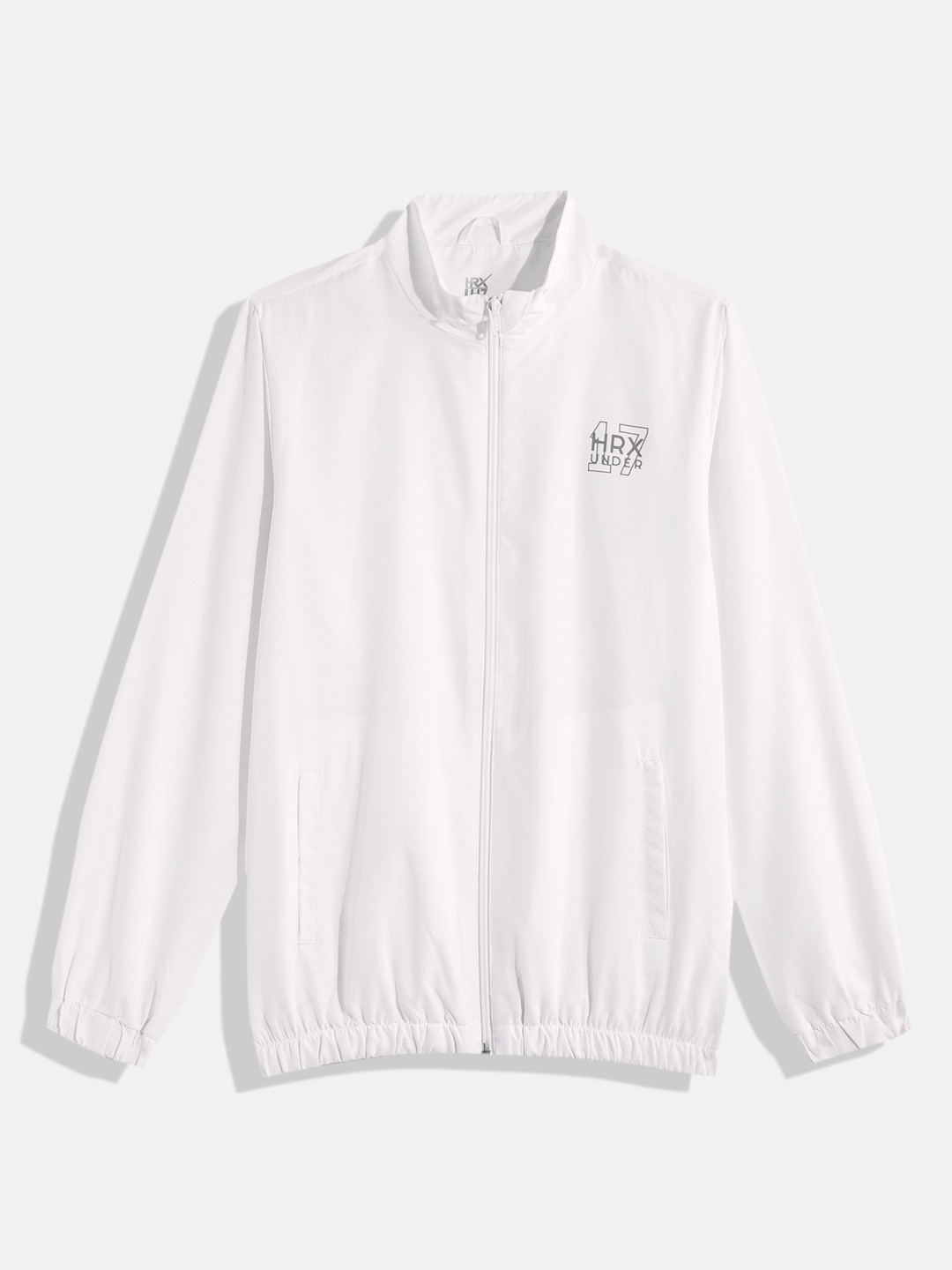 

HRX by Hrithik Roshan Boys White Solid Rapid Dry Bomber Jacket