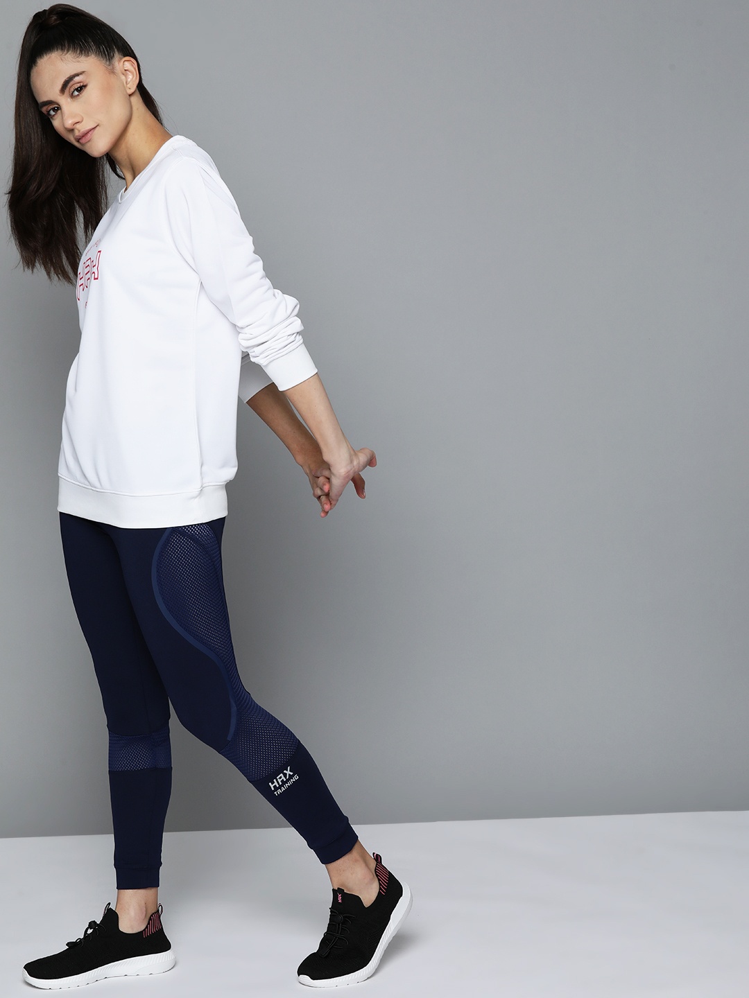 

HRX by Hrithik Roshan Women White Printed Sweatshirt