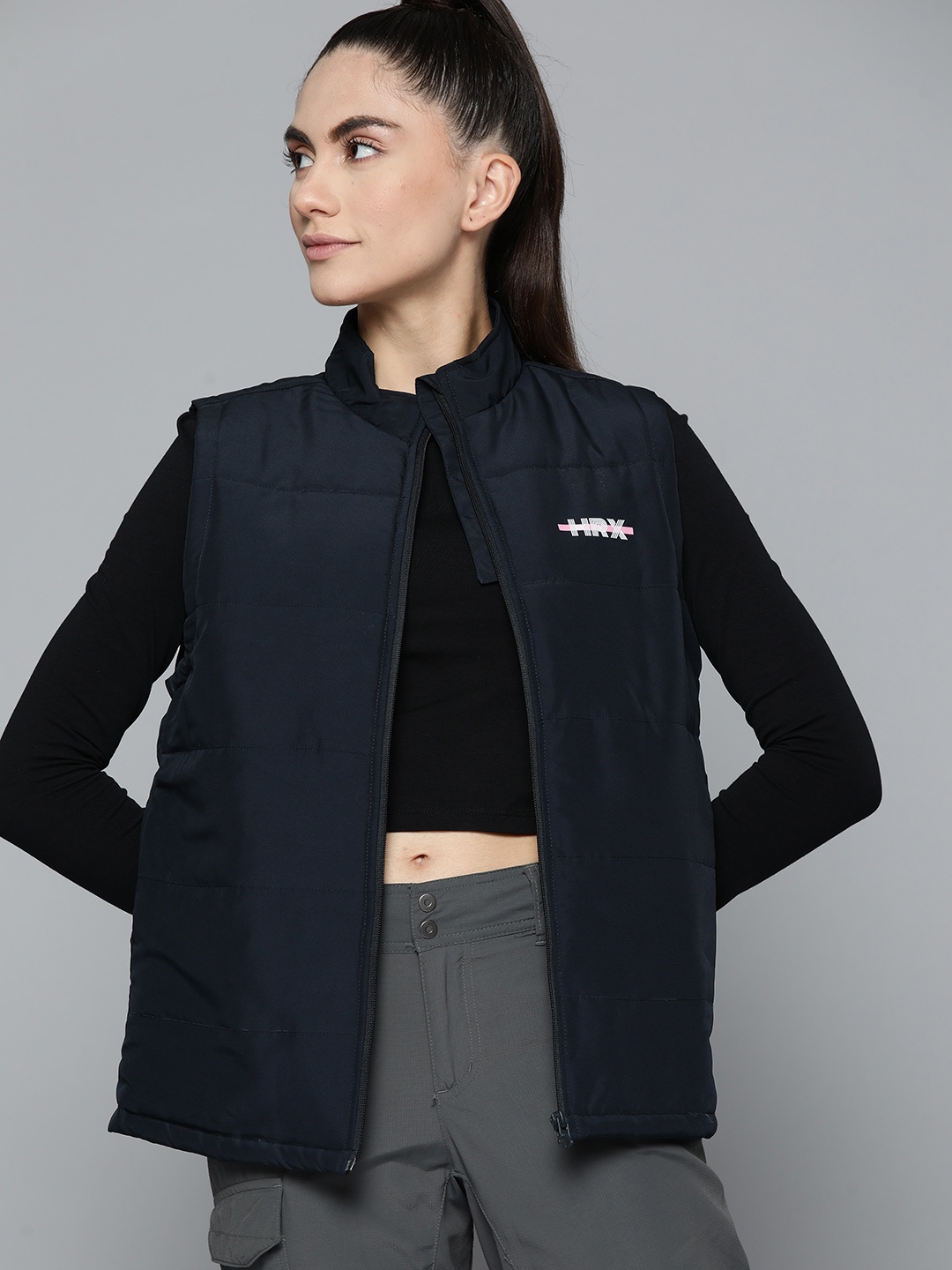 

HRX by Hrithik Roshan Women Navy Blue Lifestyle Jacket