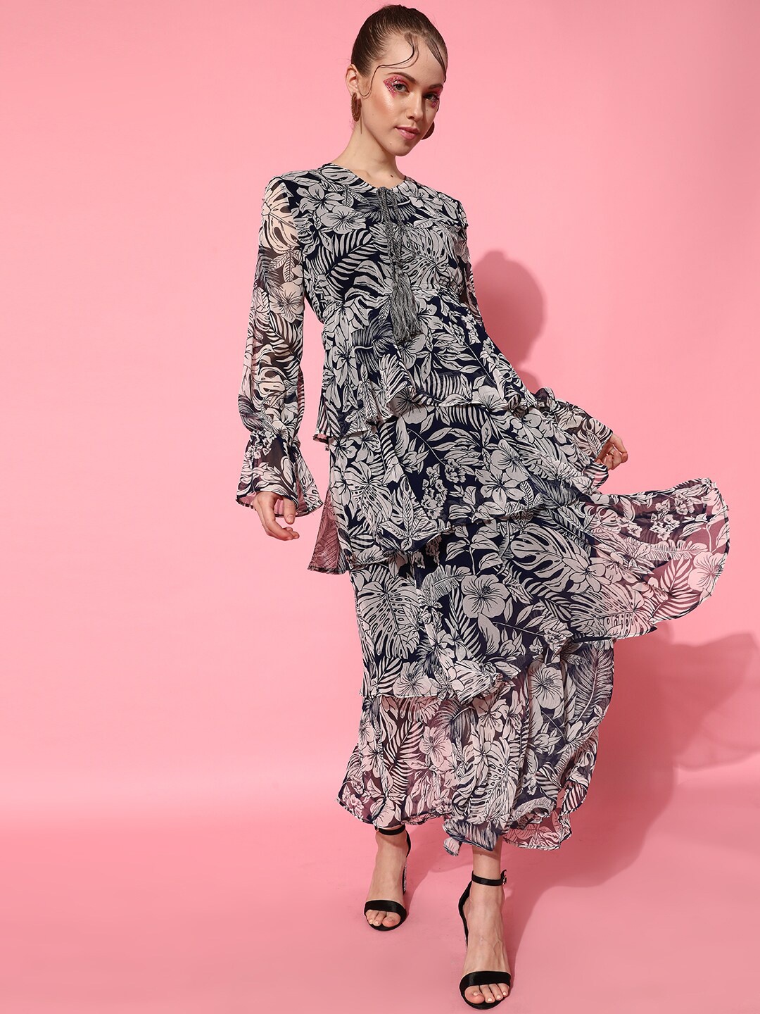 

STREET 9 Women Blue Animal Printed Dress