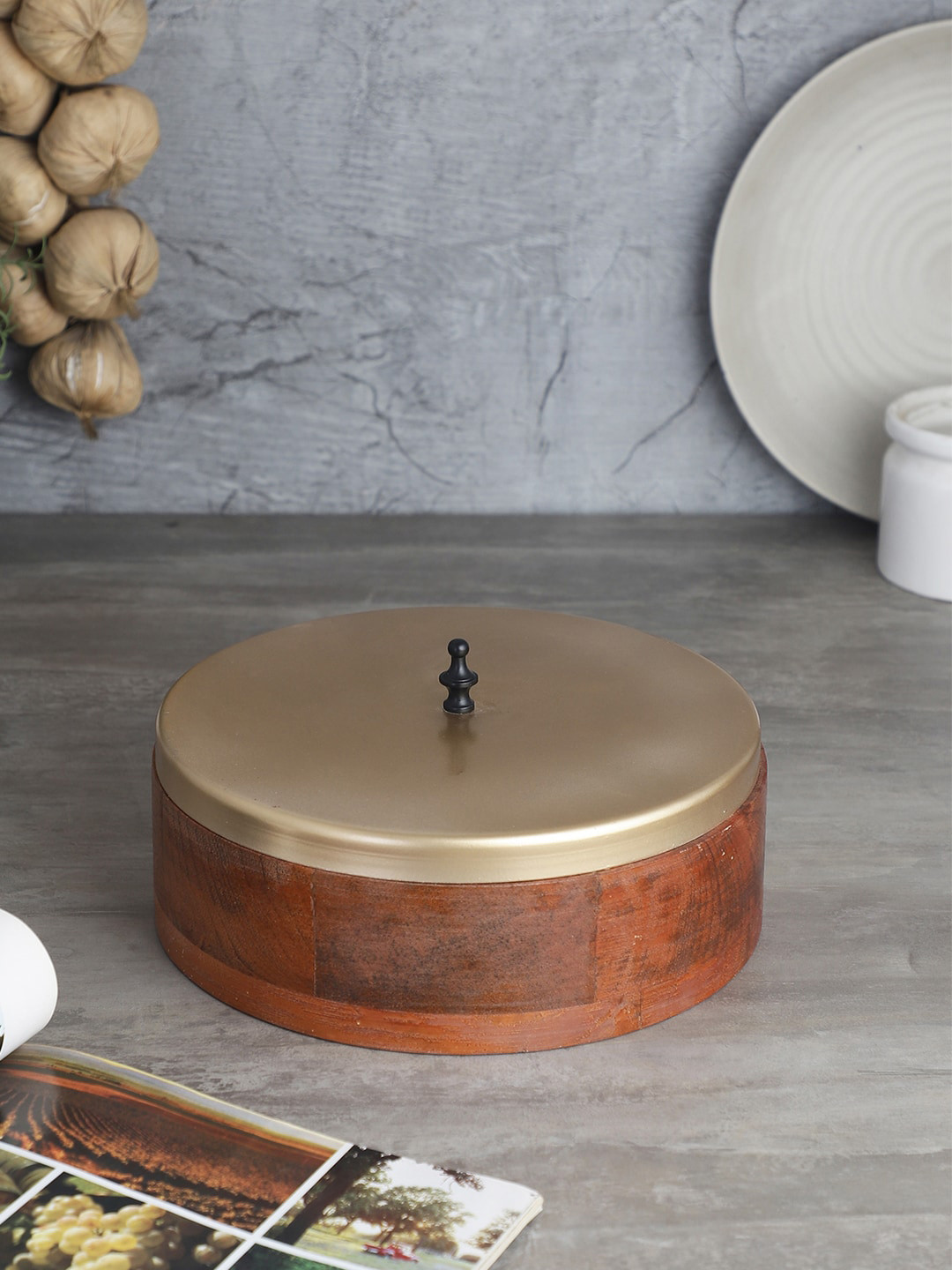 

VarEesha Brown Solid Wooden Storage Box Serveware