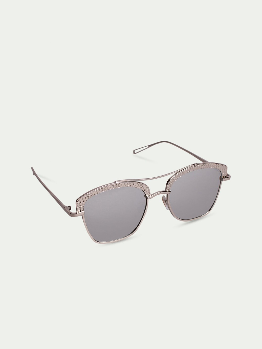 

FUZOKU Unisex Grey Lens & Steel-Toned Square Sunglasses with UV Protected Lens FZKSS2022056