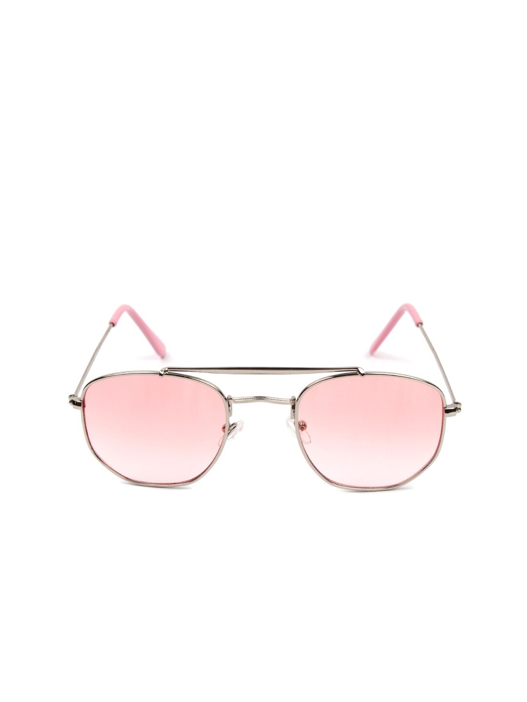 

FUZOKU Unisex Pink Lens & Pink Aviator Sunglasses with UV Protected Lens