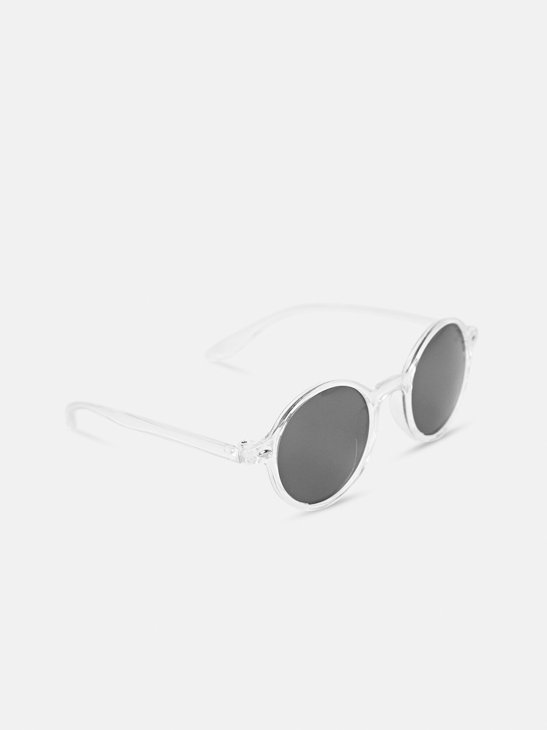 

FUZOKU Unisex Grey Lens & White Round Sunglasses with UV Protected Lens FZKSS2022089