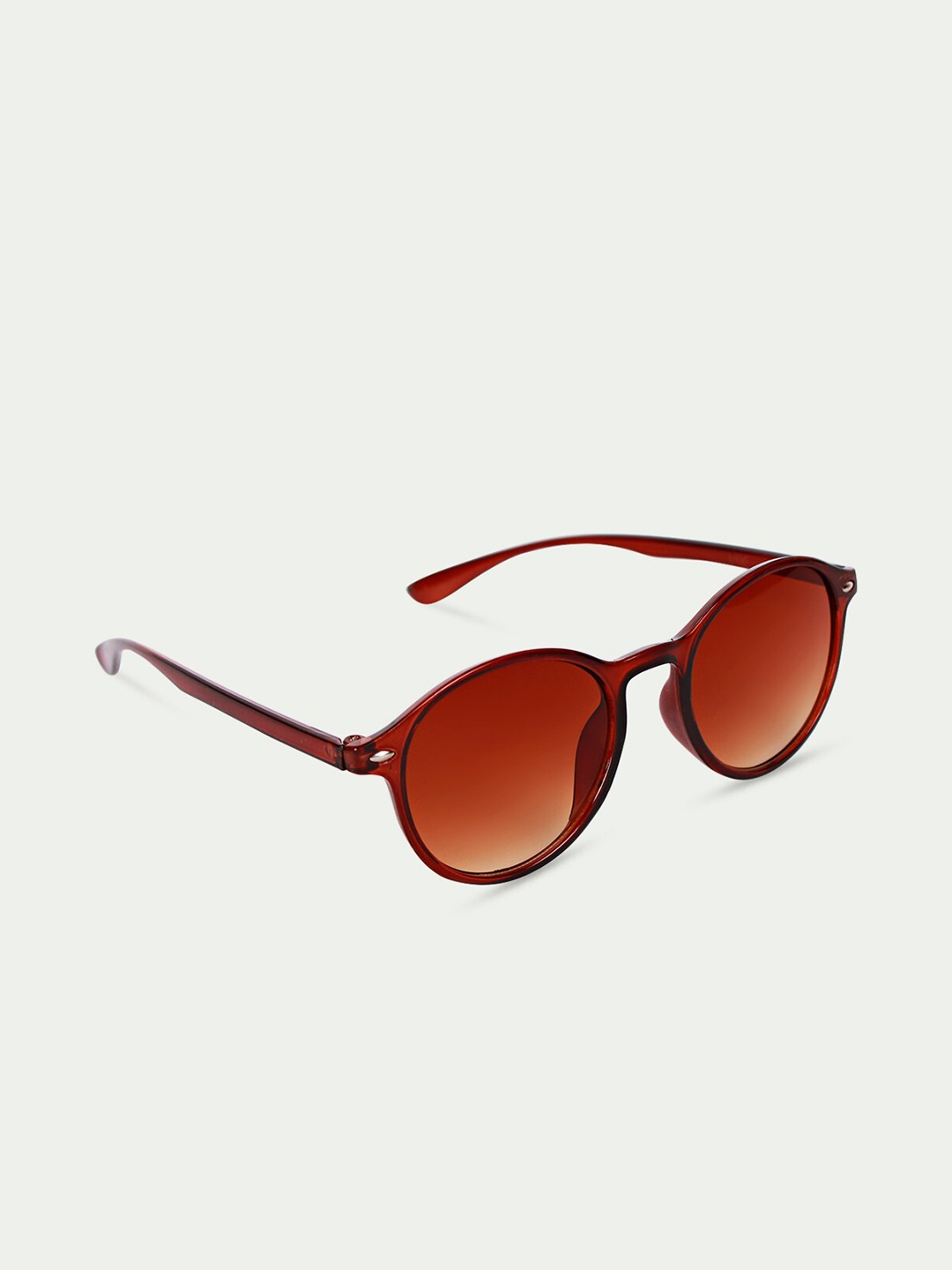 

FUZOKU Unisex Brown Lens & Brown Round Sunglasses with UV Protected Lens