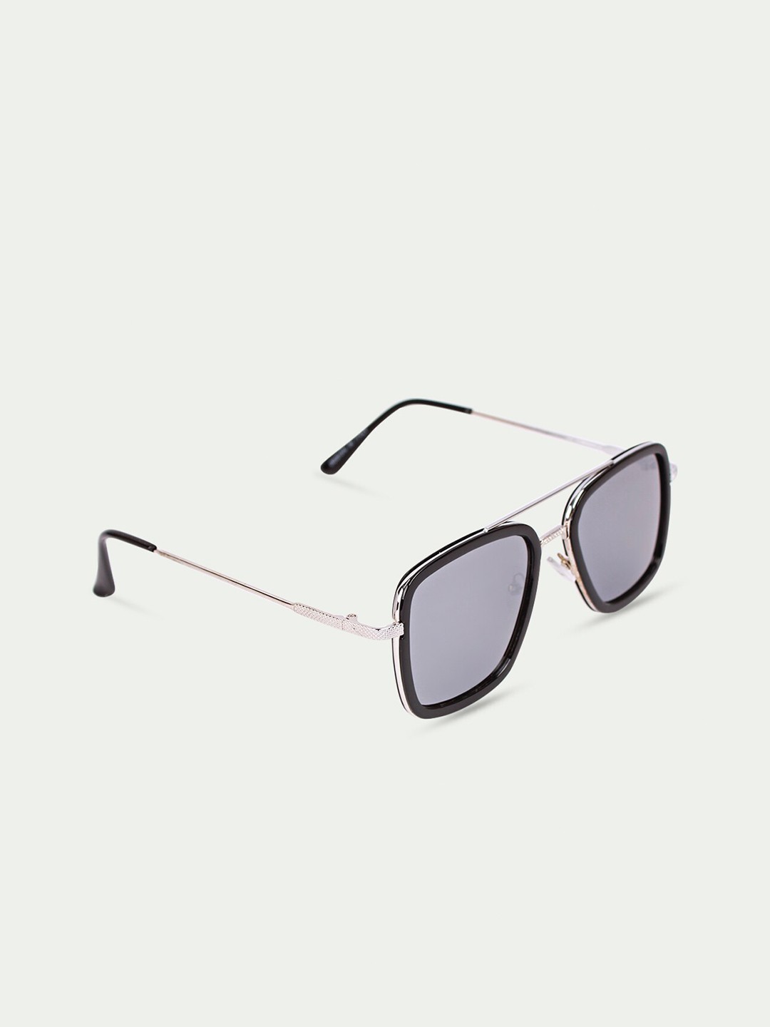 

FUZOKU Men Grey Lens & Black Square Sunglasses with UV Protected Lens
