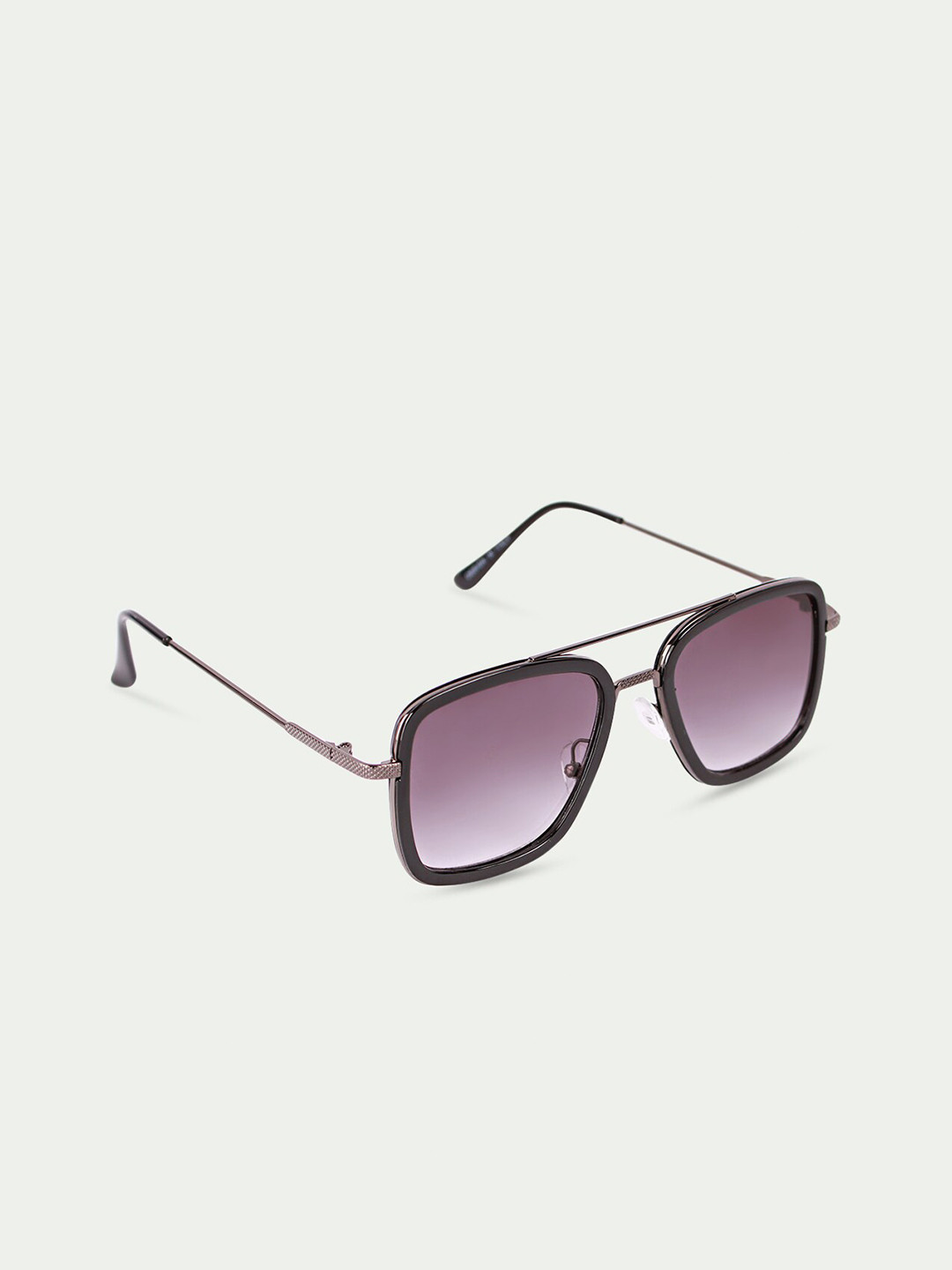 

FUZOKU Men Purple Lens & Black Square Sunglasses with UV Protected Lens FZKSS2022121