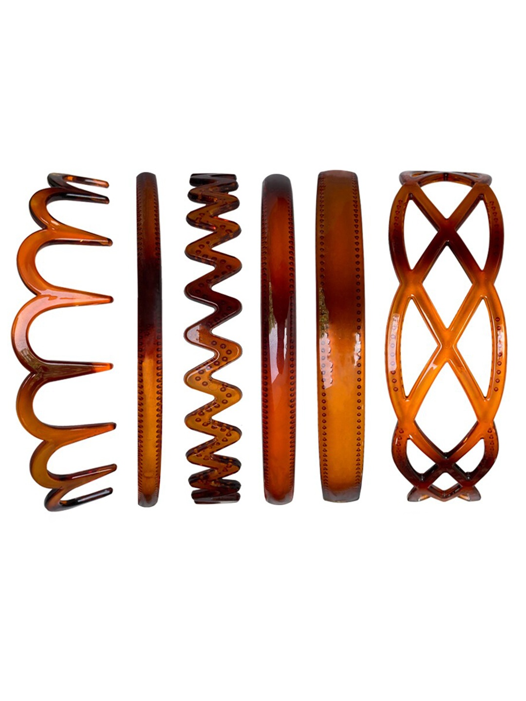 

ANNA CREATIONS Women Brown Set of 6 Hairbands