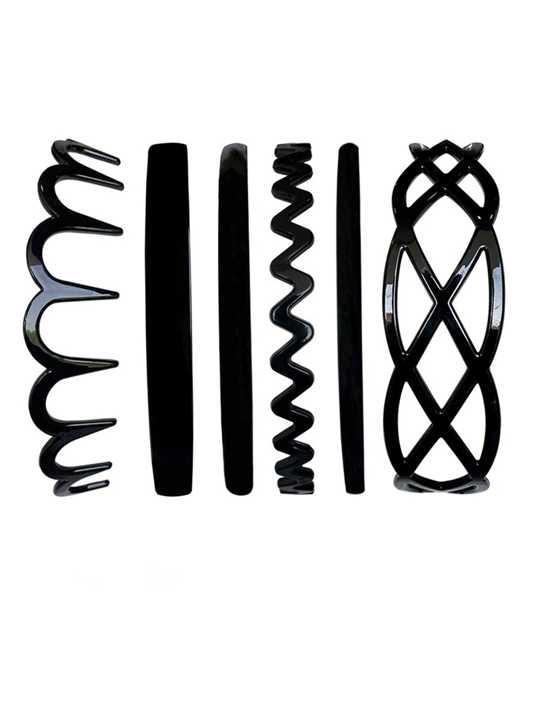 

ANNA CREATIONS Women Black Set of 6 Hairbands