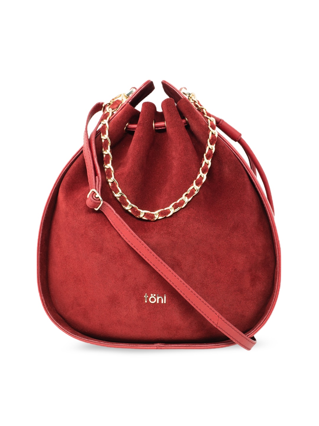 

tohl Red Leather Bucket Sling Bag