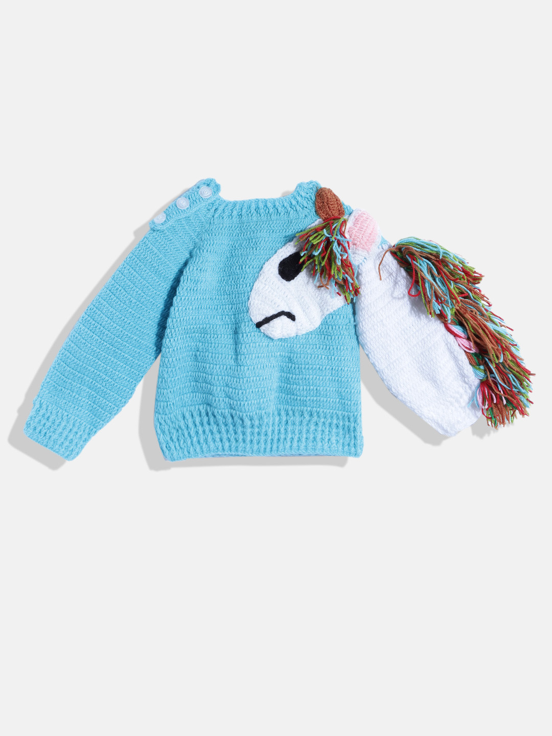 

CHUTPUT Kids Blue Solid Pullover with Applique Detail