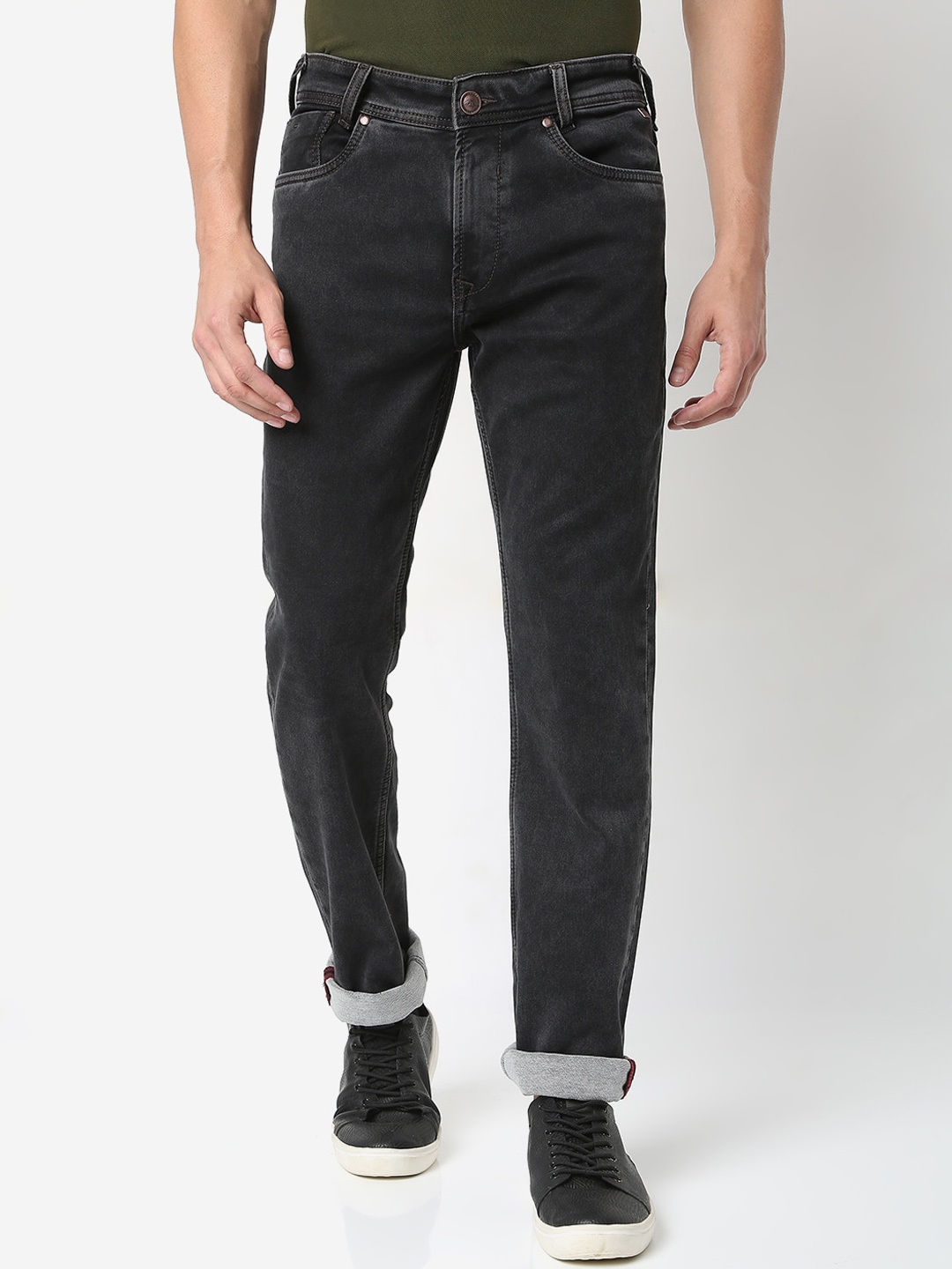 

Mufti Men Black Straight Fit Stretchable Jeans