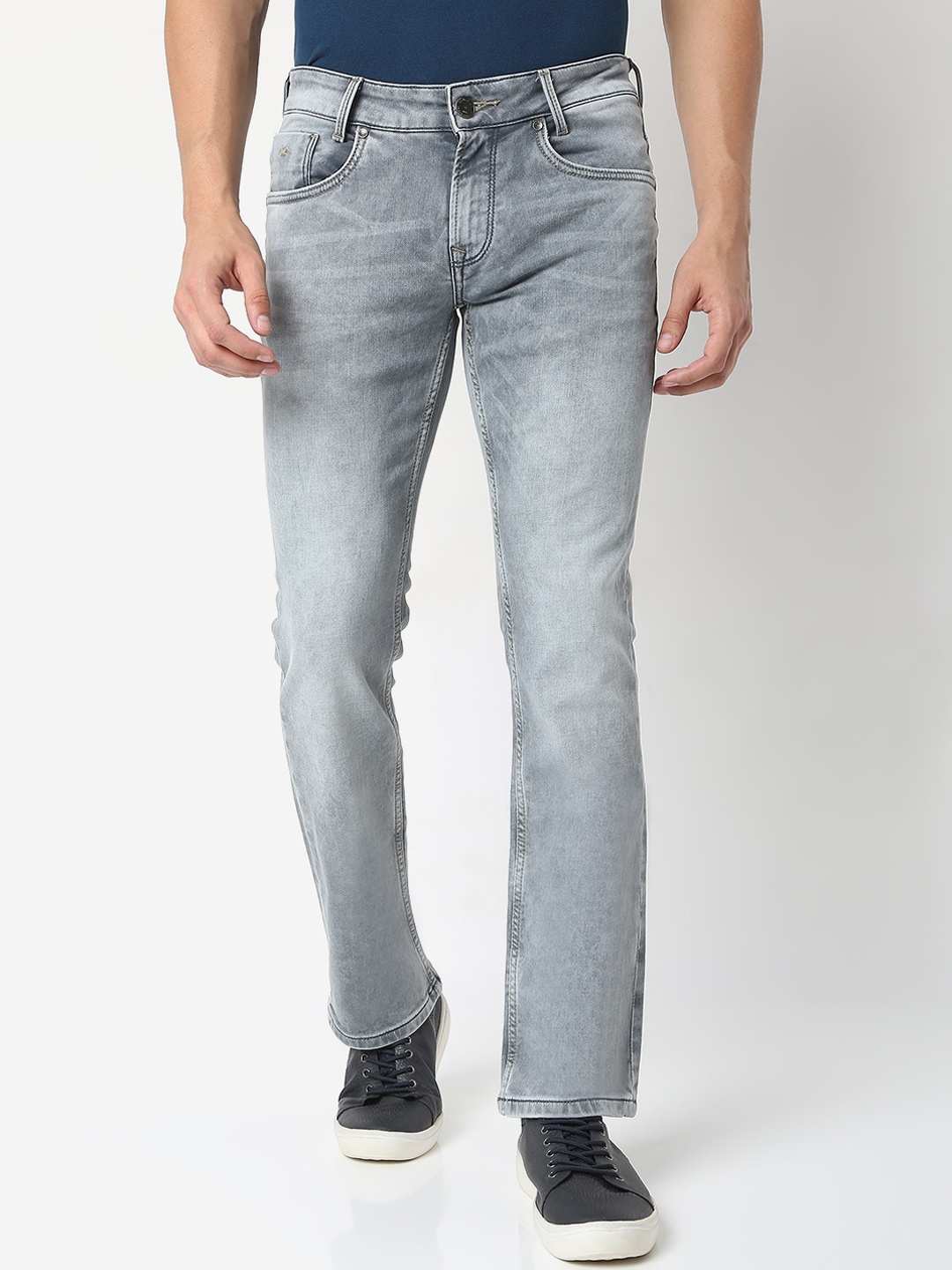 

Mufti Men Grey Bootcut Heavy Fade Stretchable Jeans