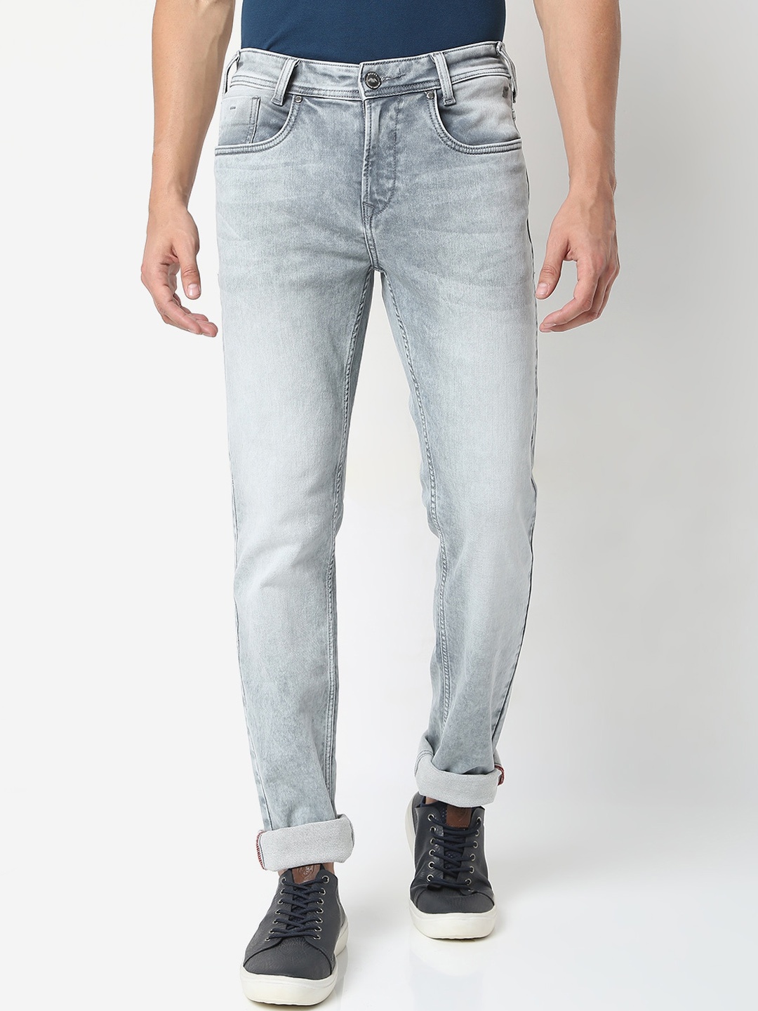 

Mufti Men Grey Heavy Fade Stretchable Jeans