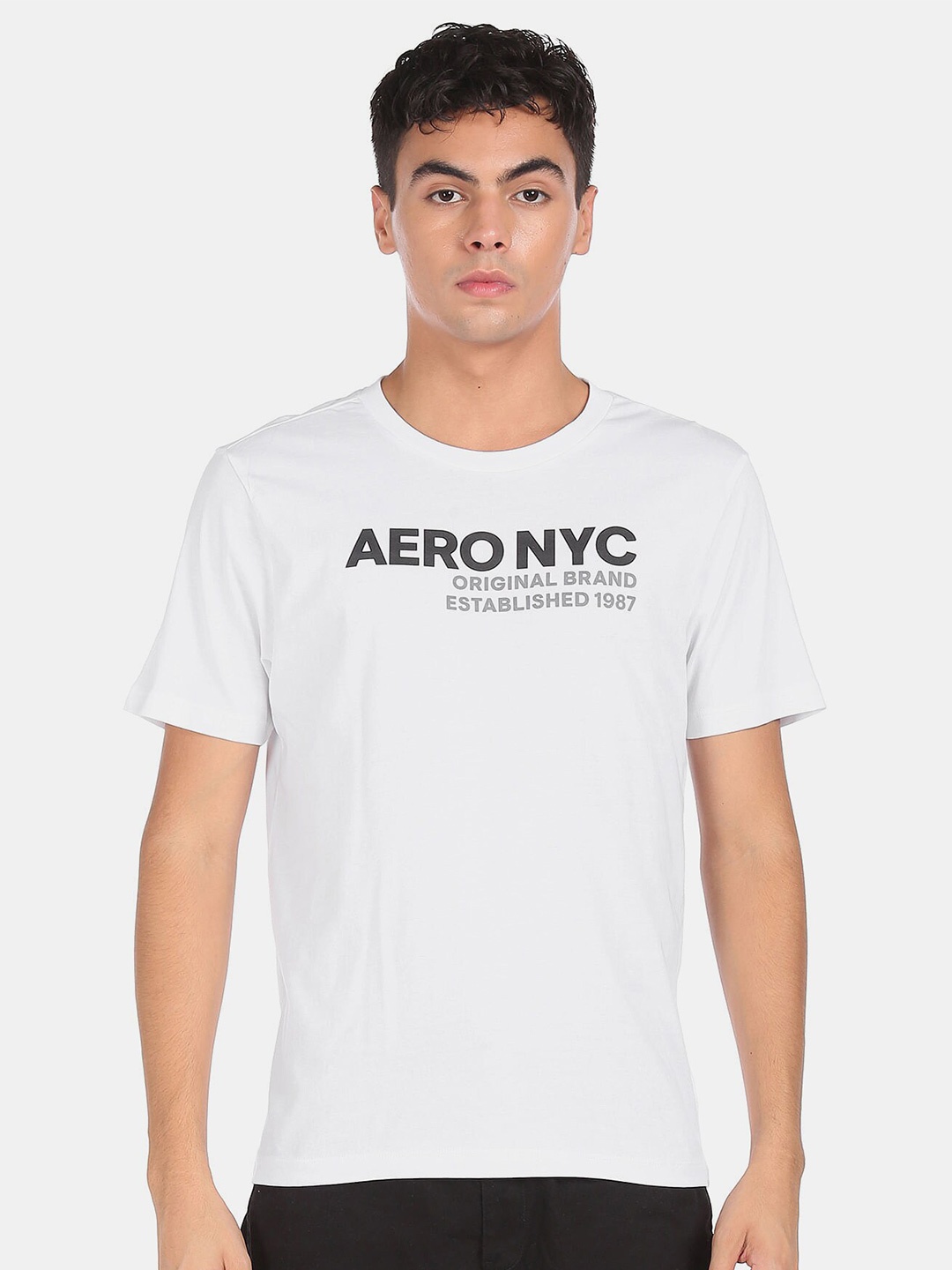 

Aeropostale Men White Typography Printed T-shirt