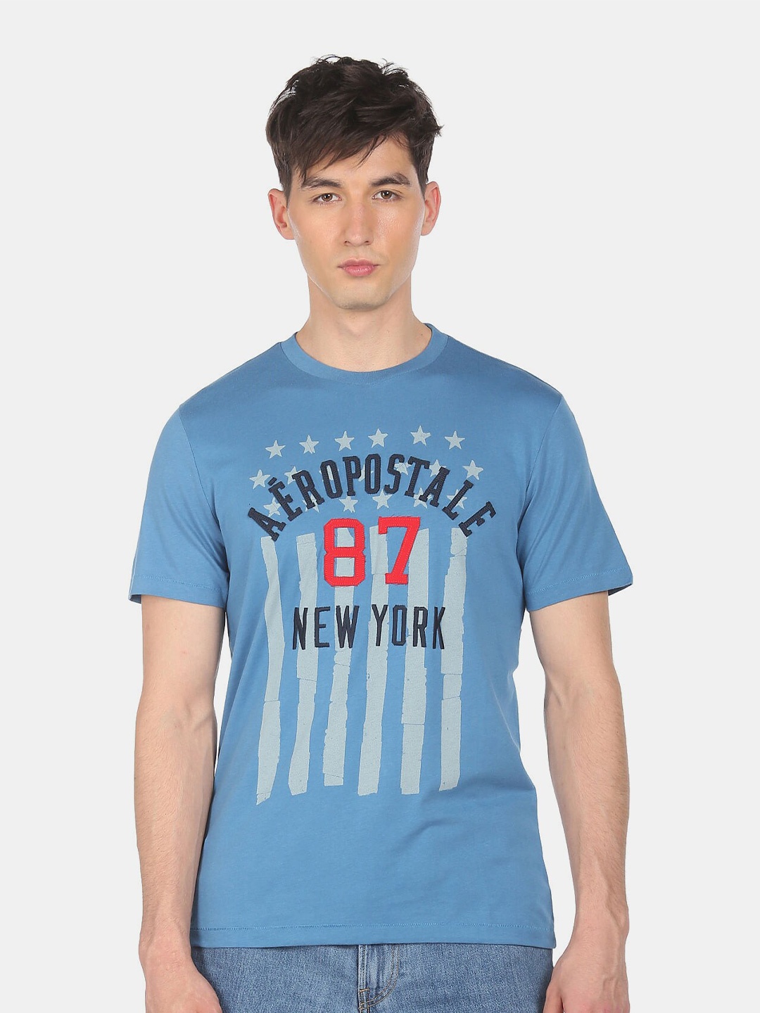 

Aeropostale Men Blue Typography Printed T-shirt
