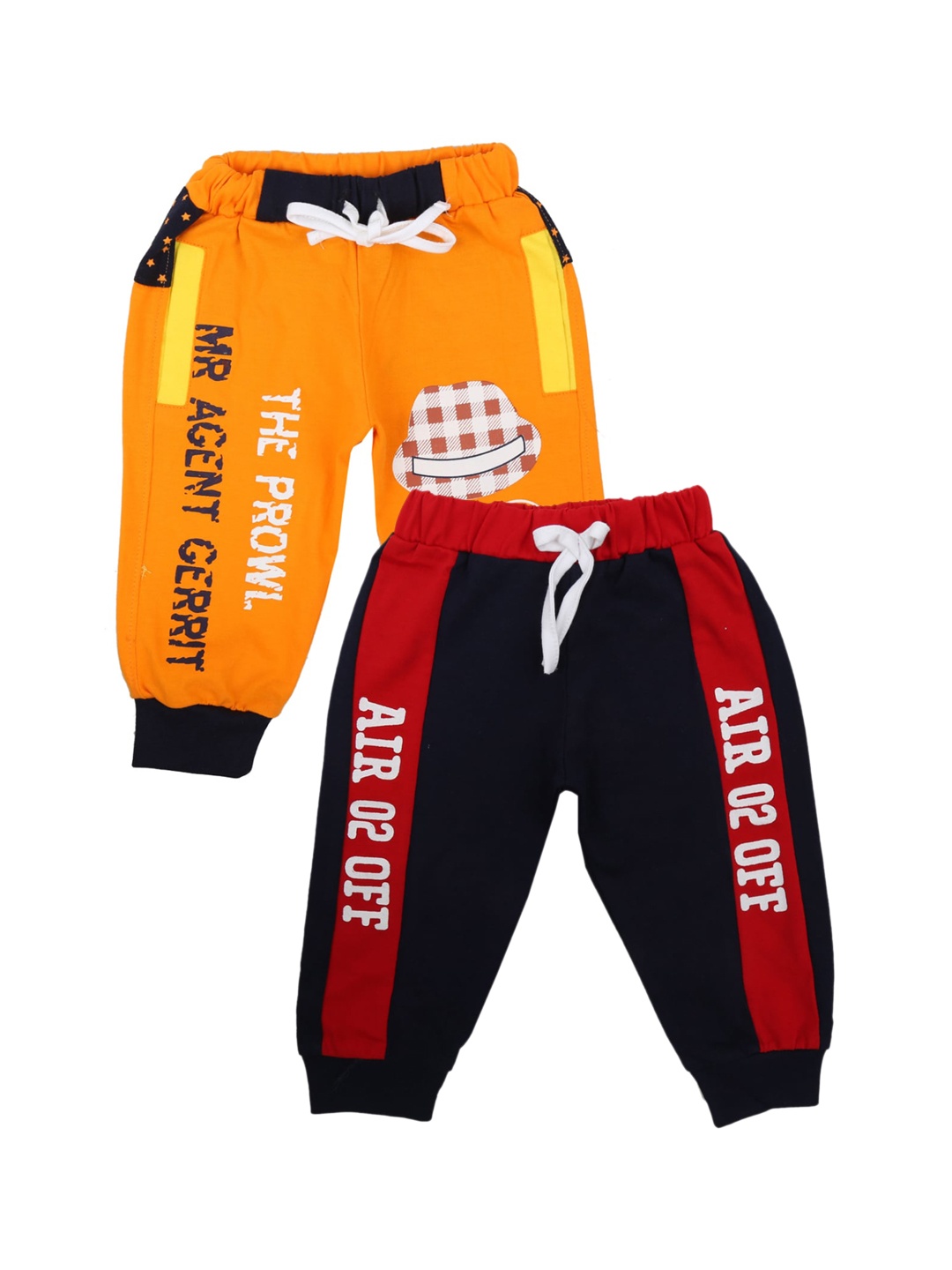 

V-Mart Kids Pack of 2 Printed Cotton Joggers, Orange