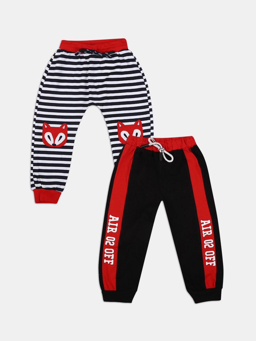 

V-Mart Pack of 2 Black & Navy Blue Printed Cotton Lounge Pants
