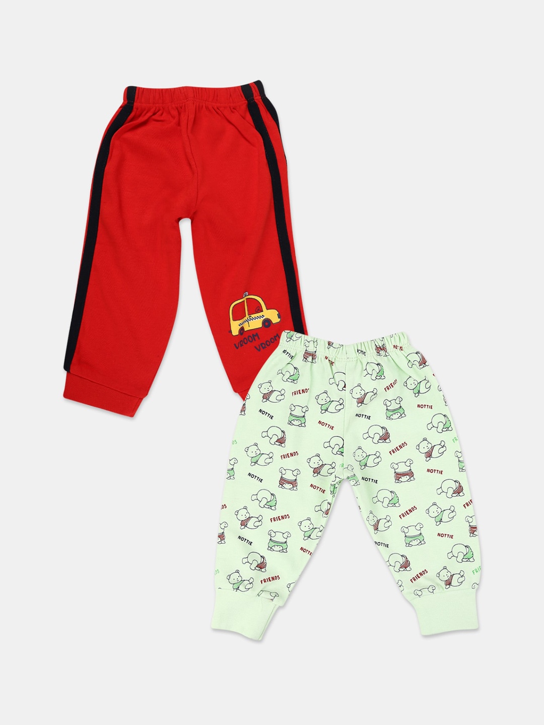 

V-Mart Kids Pack Of 2 Red & Green Printed Cotton Lounge Pants