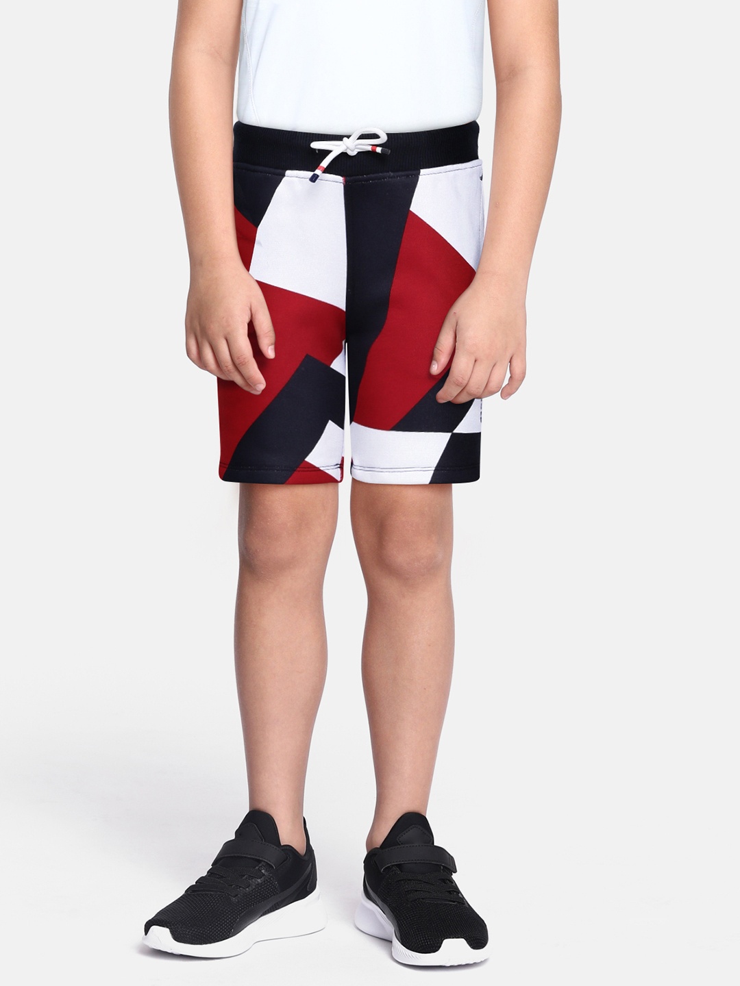 

Tommy Hilfiger Boys Red and White Colourblocked Shorts