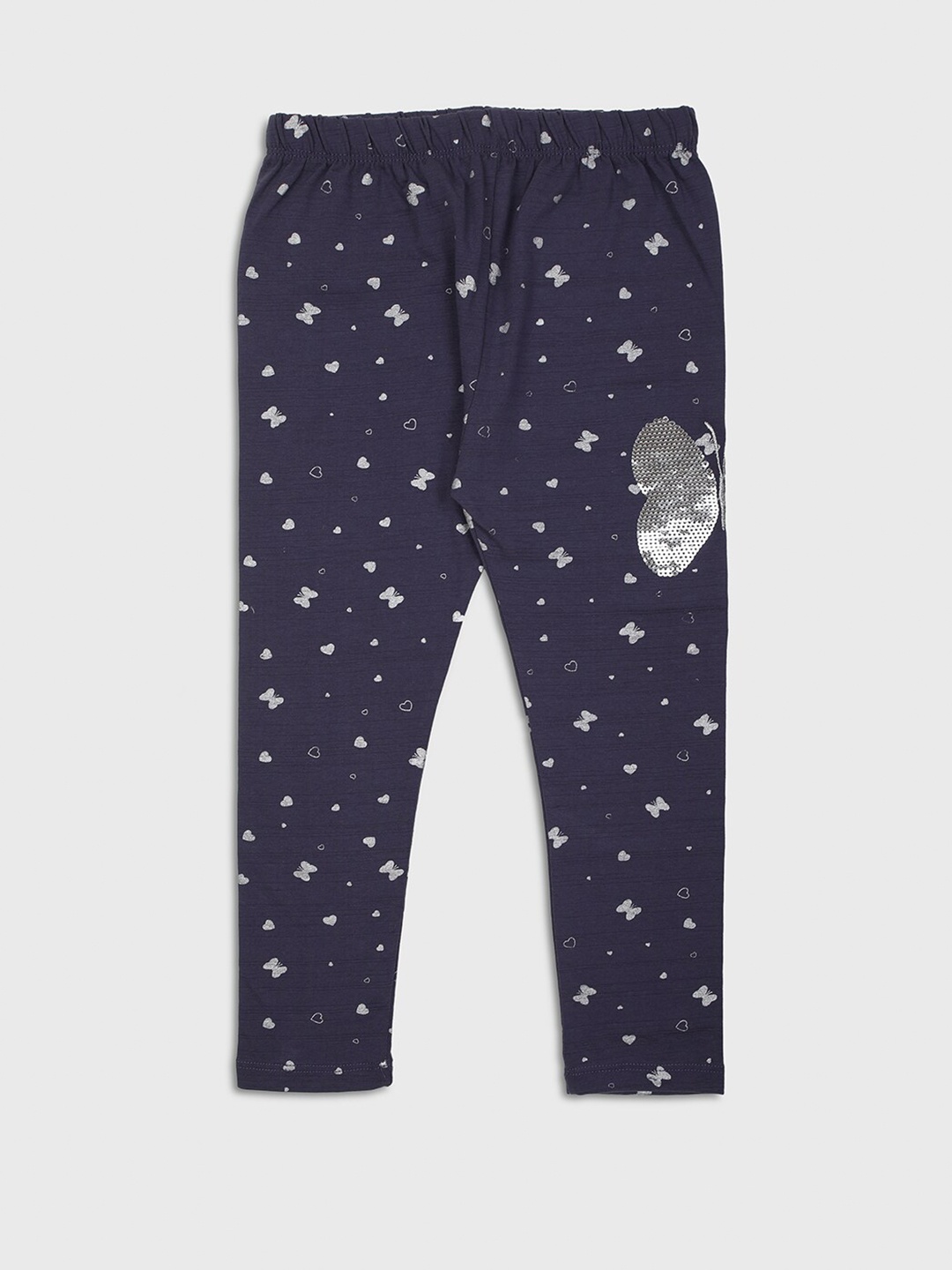 

Ziama Girls Purple & Silver-Toned Printed Capris