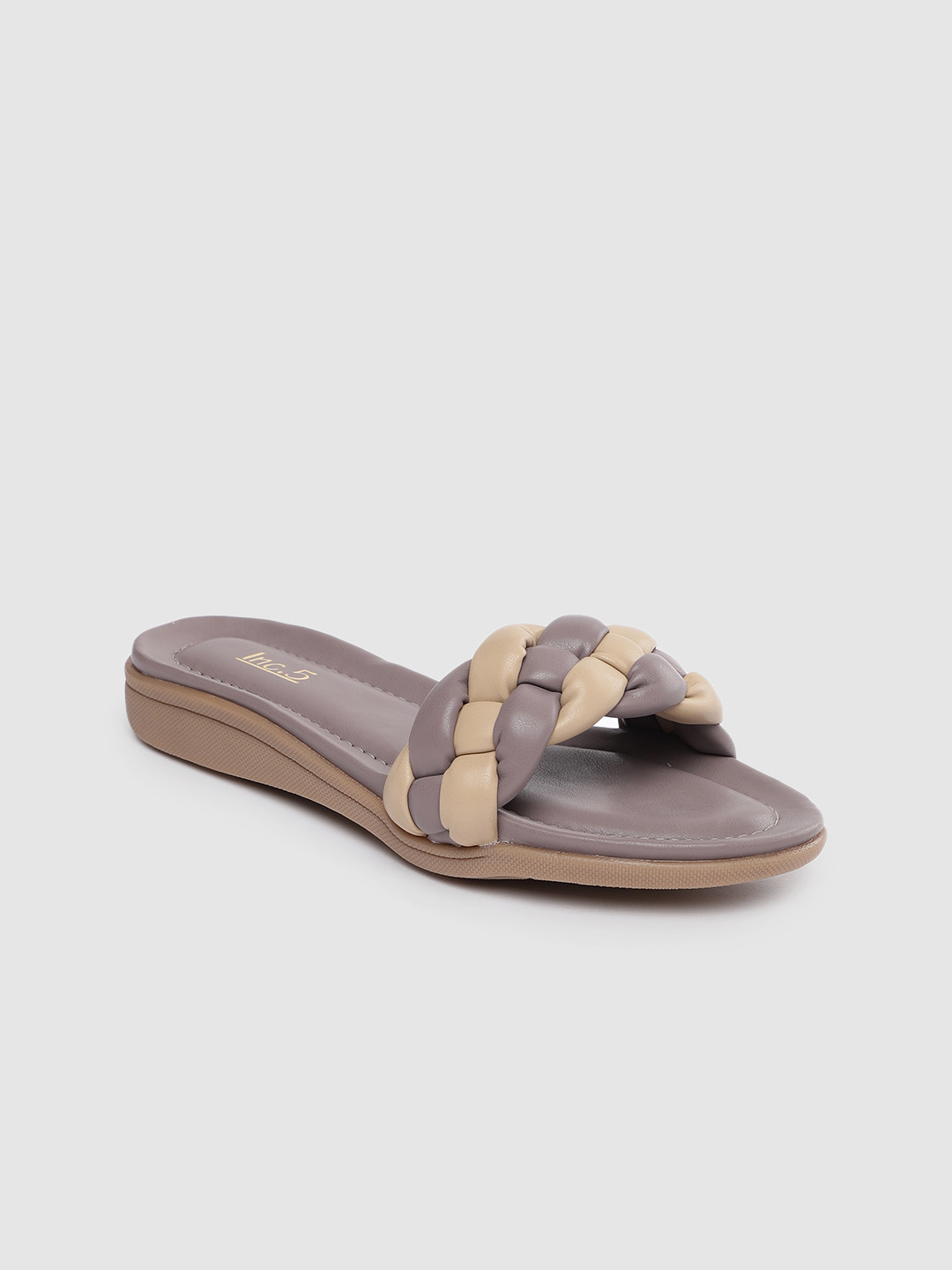 

Inc 5 Women Grey Textured Open Toe Flats