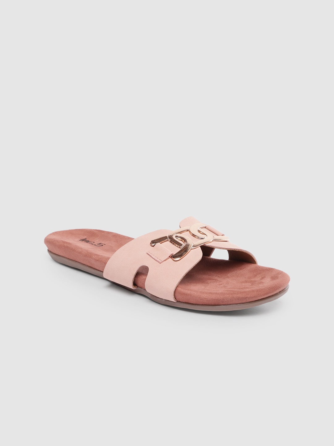 

Inc 5 Women Peach-Coloured Embellished Open Toe Flats