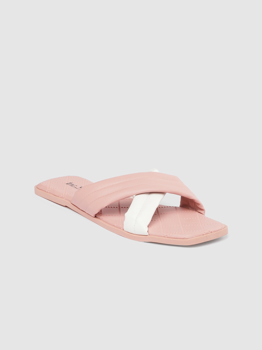 

Inc 5 Women Peach-Coloured Textured Open Toe Flats