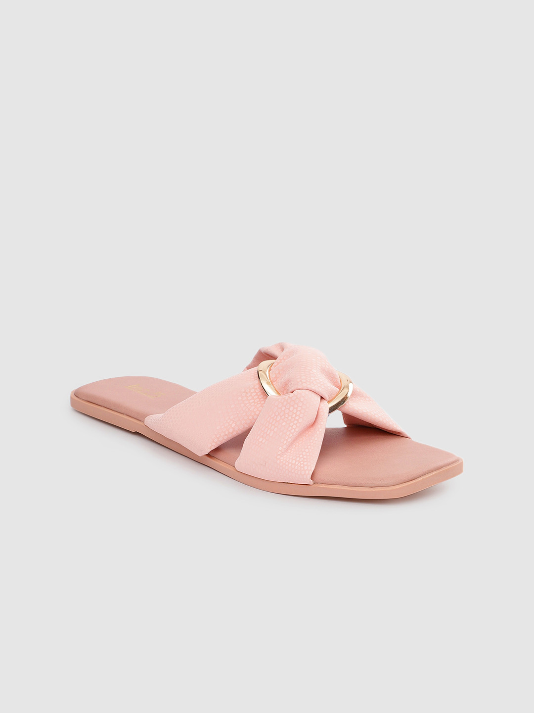 

Inc 5 Women Open Toe Flats with Metal Detail, Pink