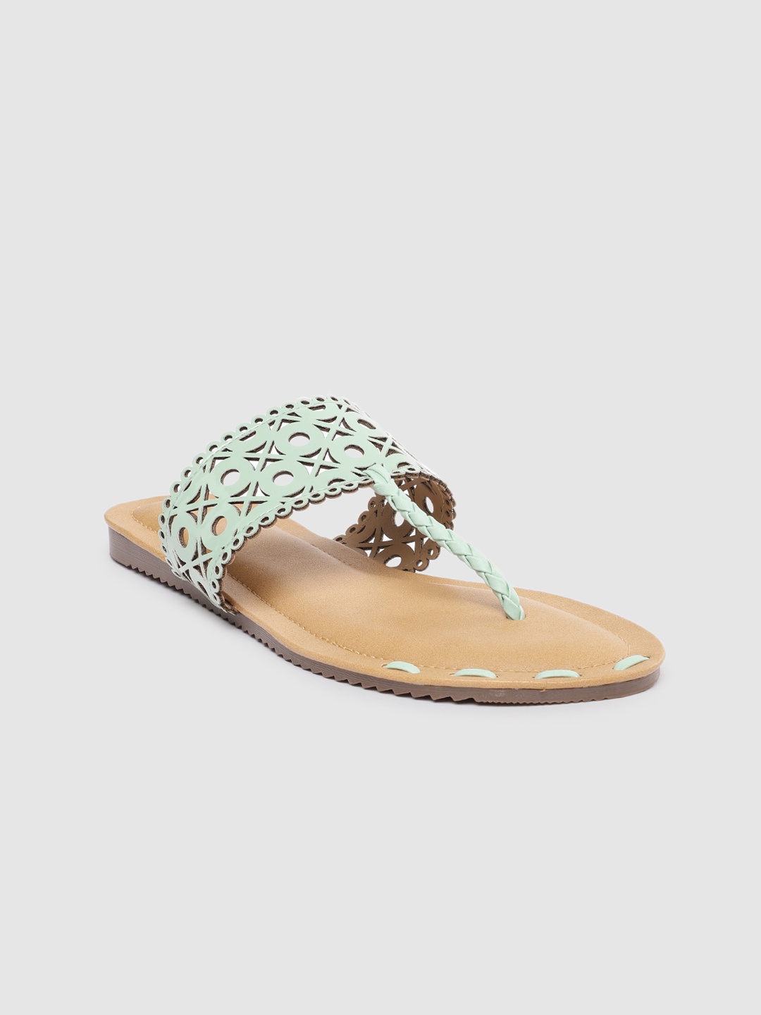 

Inc 5 Women Sea Green T-Strap Flats