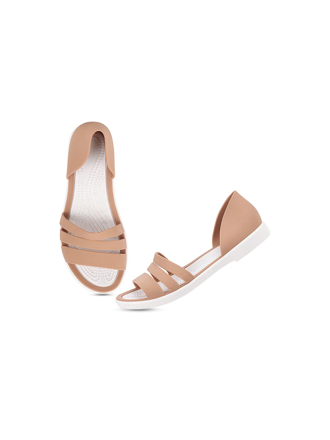 

Try Me Women Brown & White Slip-On Flip Flops