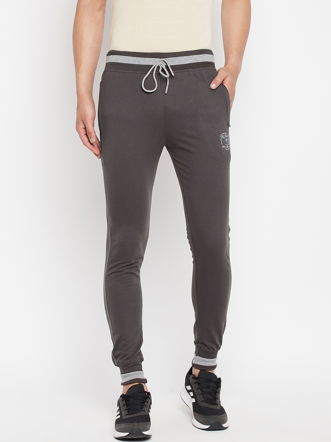 

FirstKrush Men Charcoal Colored Solid Cotton Joggers