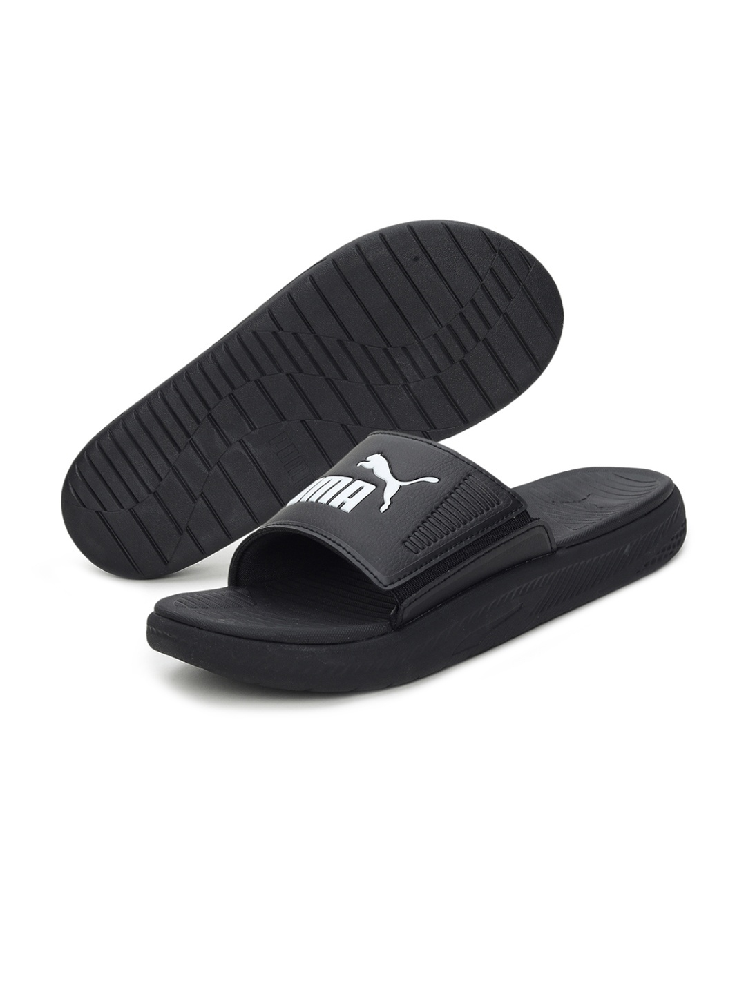 

Puma Men Black Printed Sliders