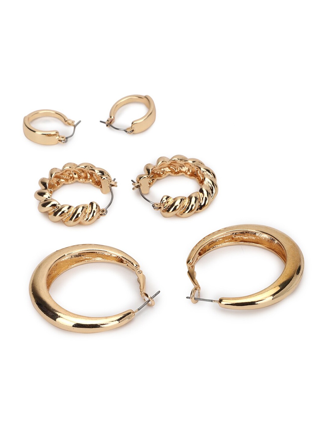 

FOREVER 21 Gold-Toned Contemporary Hoop Earrings