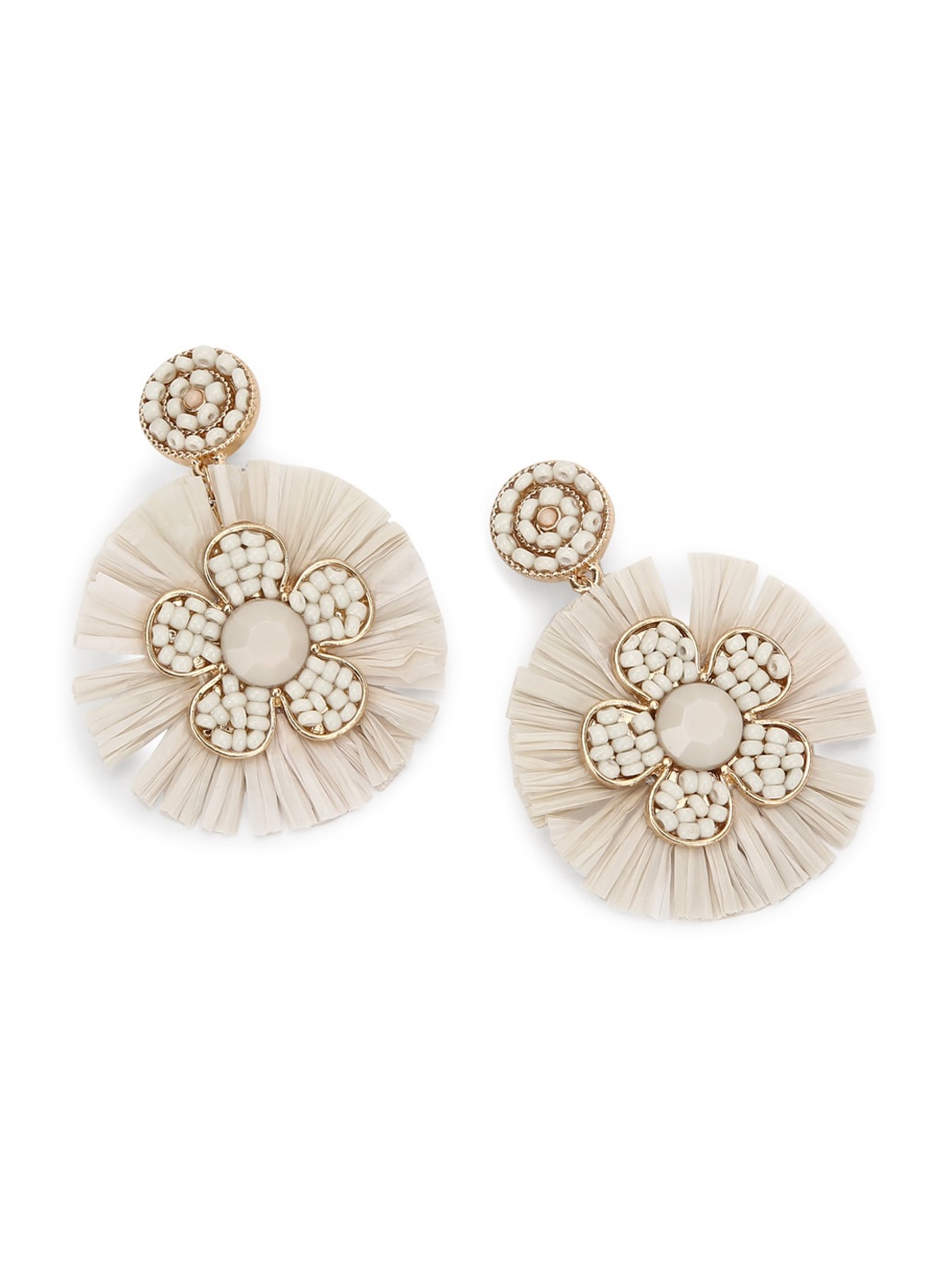 

FOREVER 21 Gold-Toned & White Contemporary Studs Earrings