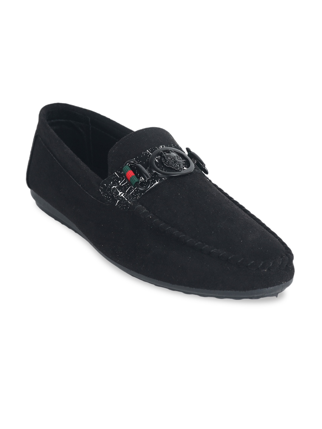 

MOZAFIA Men Black Velvet Loafers