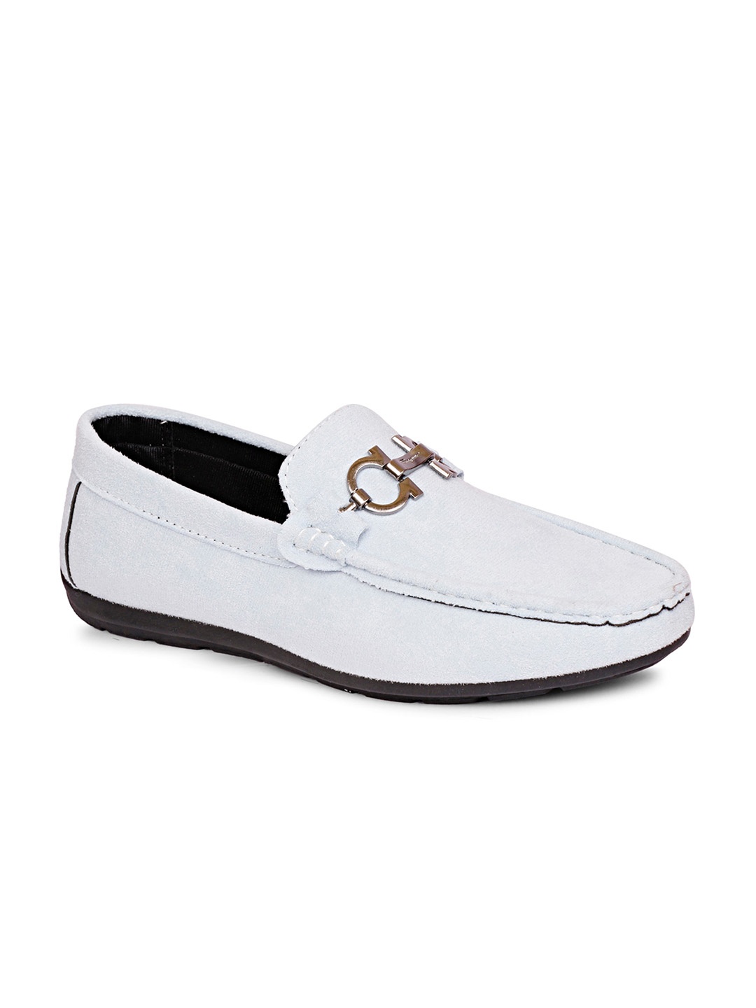 

MOZAFIA Men Sky Blue Velvet Loafers