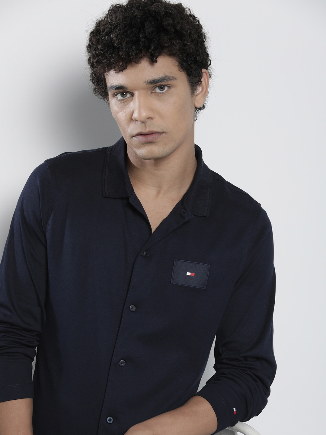 

Tommy Hilfiger Men Navy Blue Standard Pure Cotton Casual Shirt