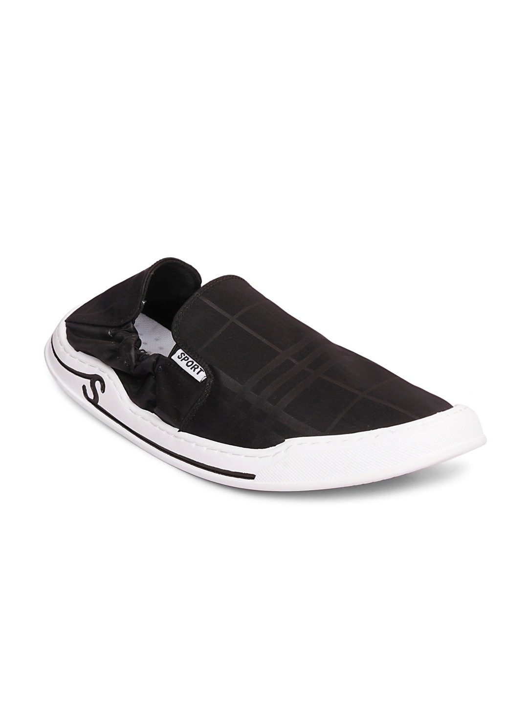 

MOZAFIA Men Black Woven Design Slip-On Sneakers