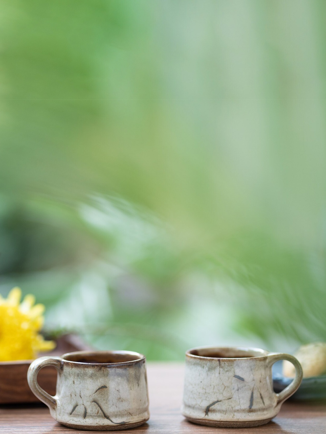 

nakshikathaa Brown & Cream Set of 2 Printed Ceramic Matte Cups Set