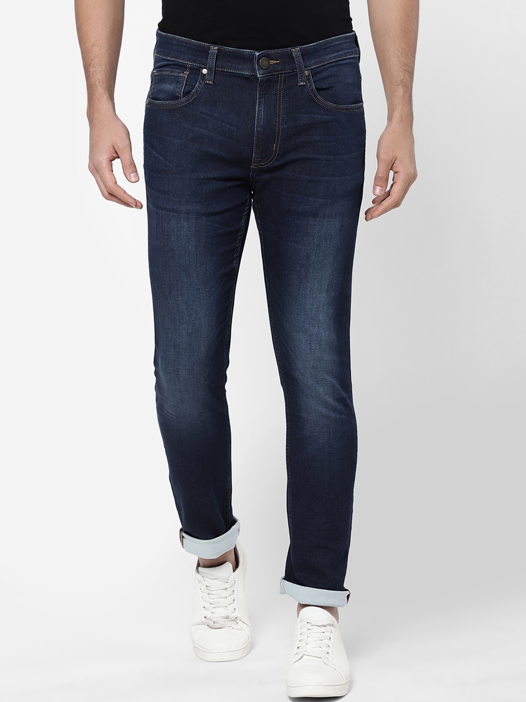 

AD By Arvind Men Blue Skinny Fit Light Fade Cotton Jeans