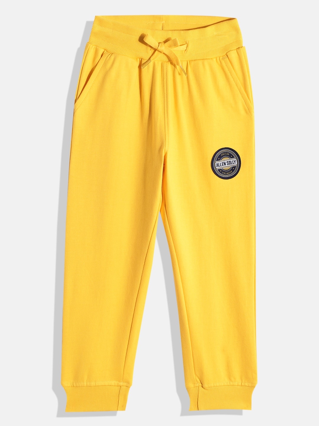 

Allen Solly Junior Boys Yellow Solid Pure Cotton Joggers